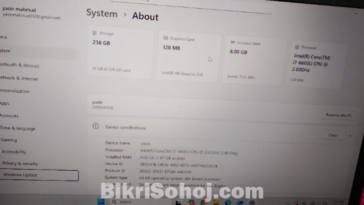 Lenovo Core i7 Thinkpad – 8GB RAM, SSD238, Good Condition